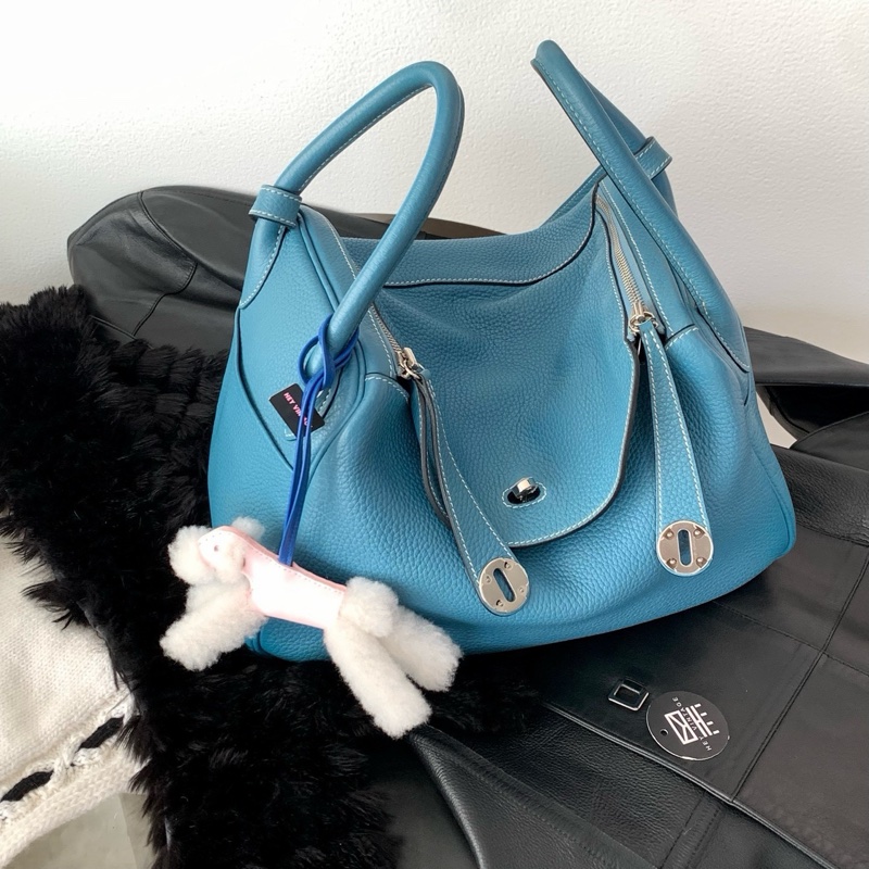 Hermes • Lindy 30 牛仔藍銀釦 Togo皮-0