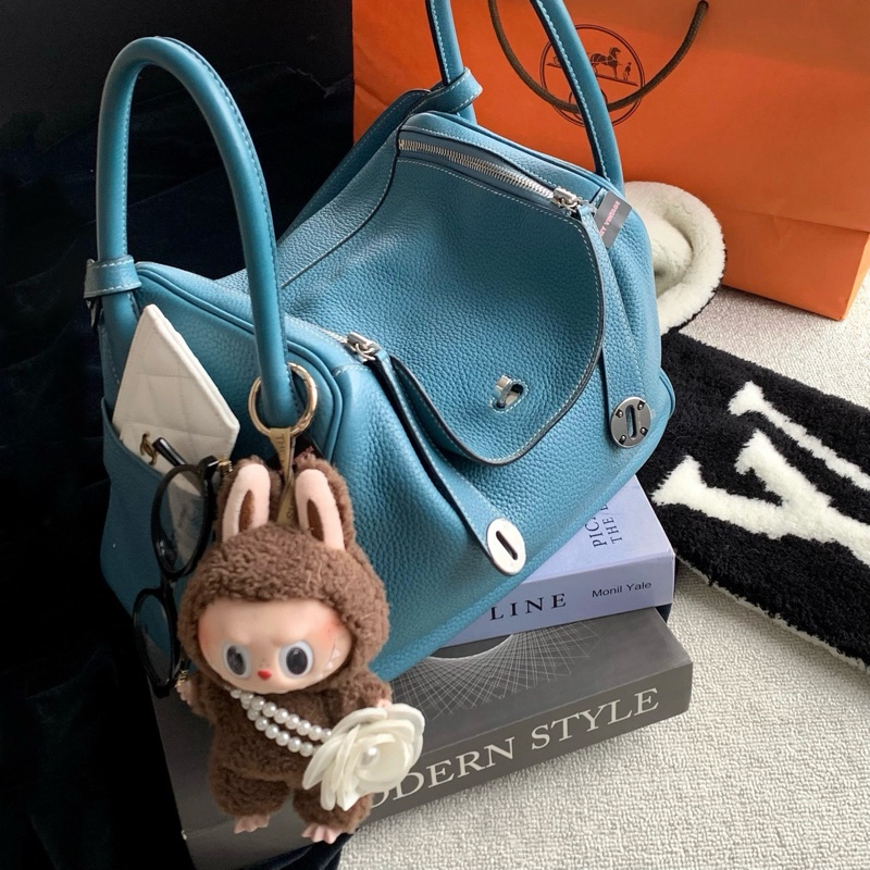 Hermes • Lindy 30 牛仔藍銀釦 Togo皮-1