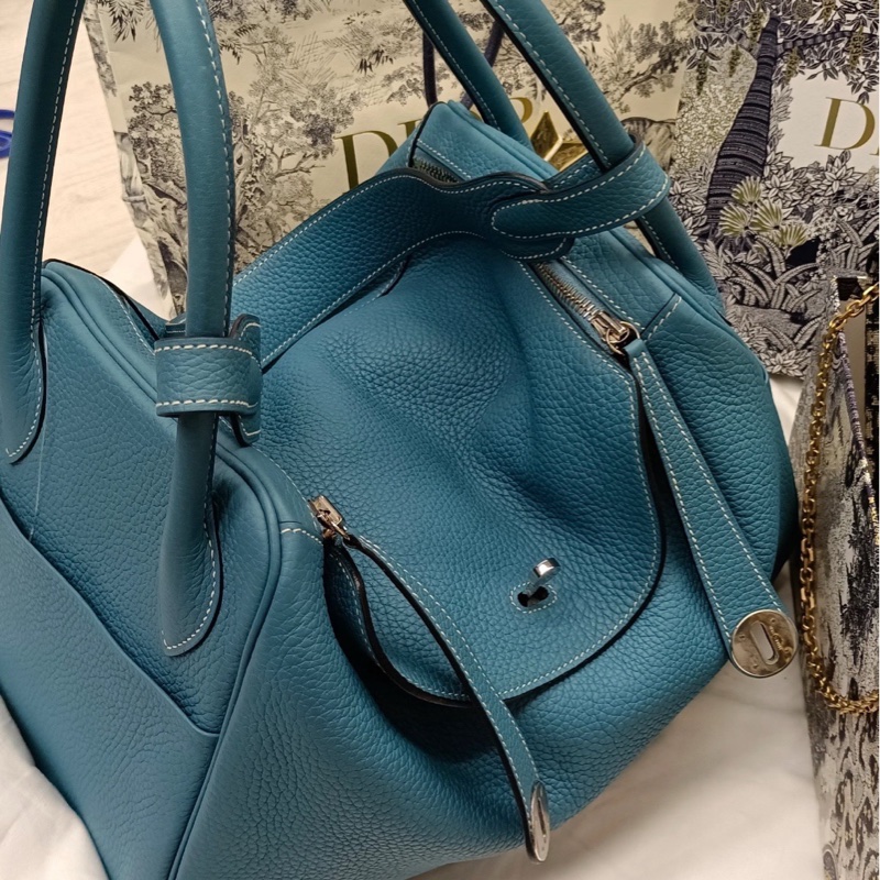 Hermes • Lindy 30 牛仔藍銀釦 Togo皮-3