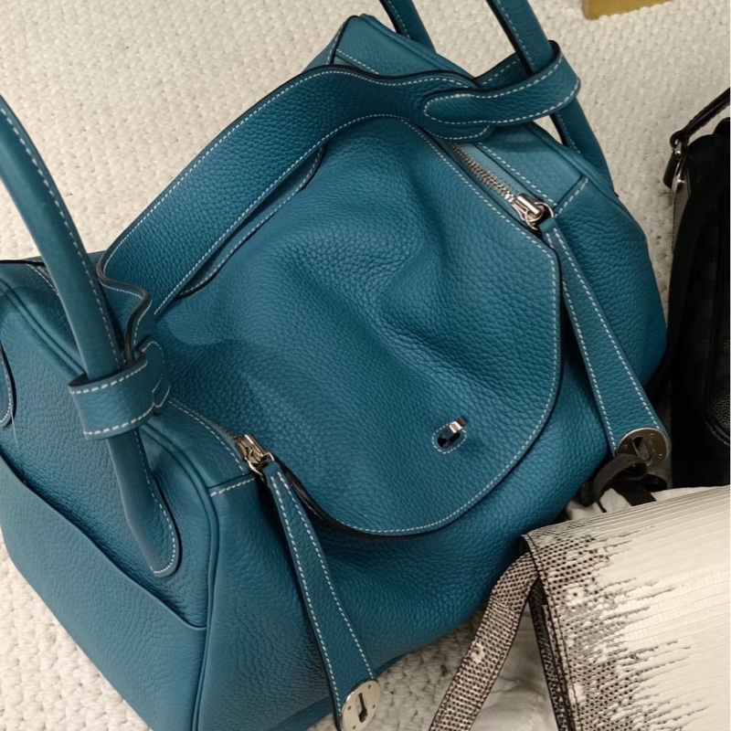Hermes • Lindy 30 牛仔藍銀釦 Togo皮-4