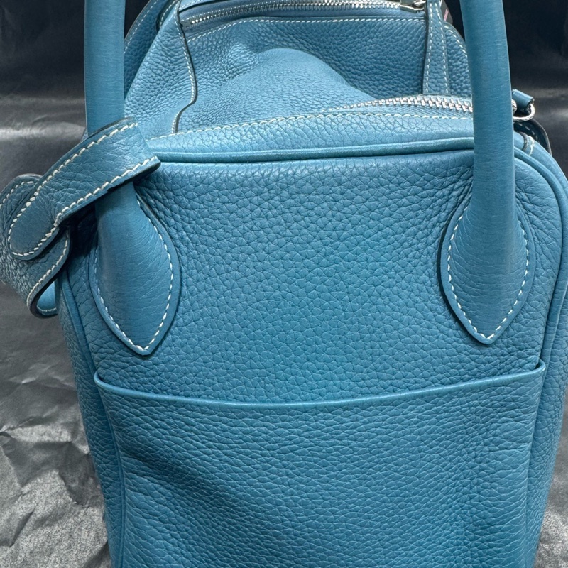 Hermes • Lindy 30 牛仔藍銀釦 Togo皮-9