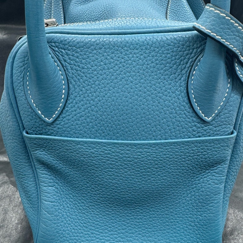 Hermes • Lindy 30 牛仔藍銀釦 Togo皮-11