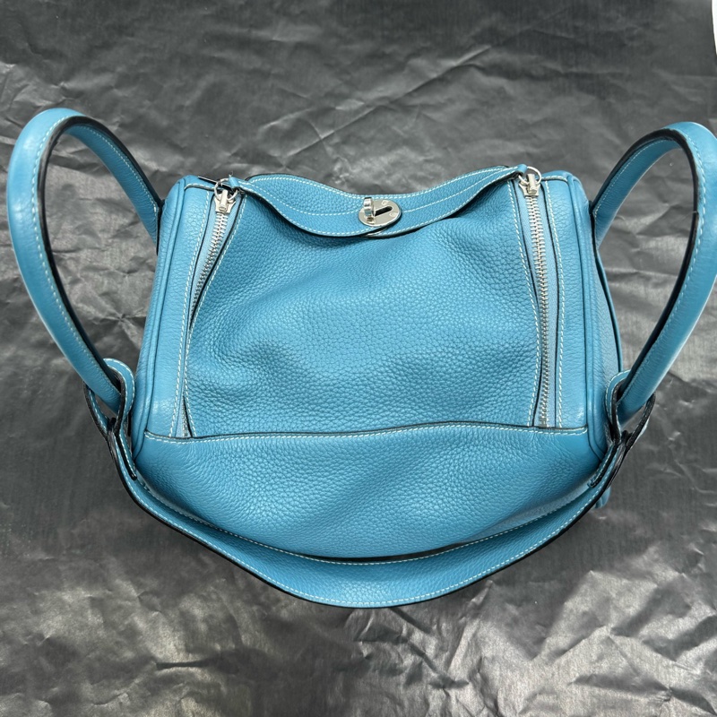 Hermes • Lindy 30 牛仔藍銀釦 Togo皮-14