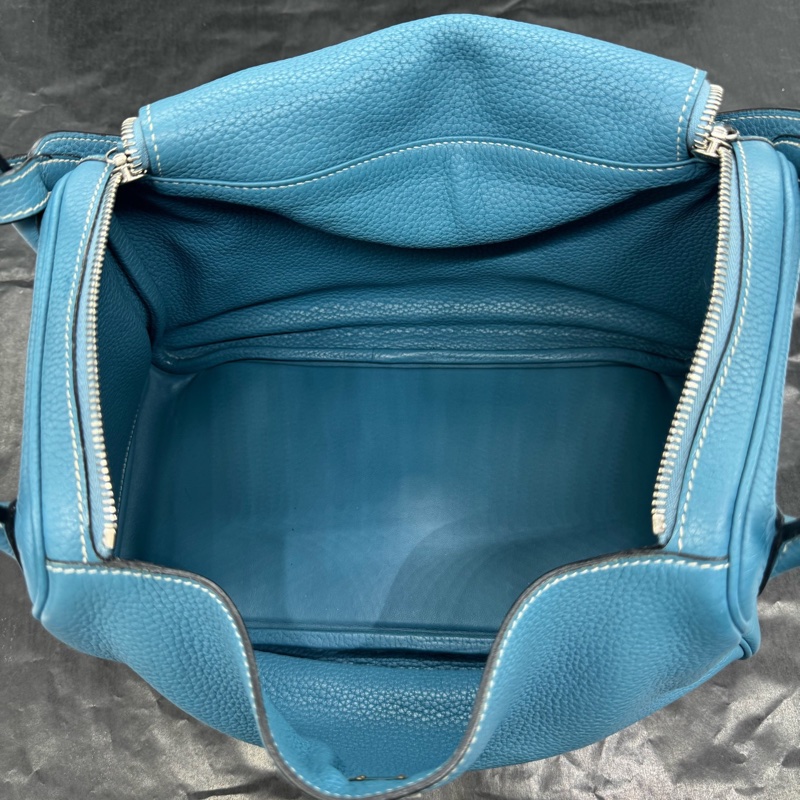 Hermes • Lindy 30 牛仔藍銀釦 Togo皮-25