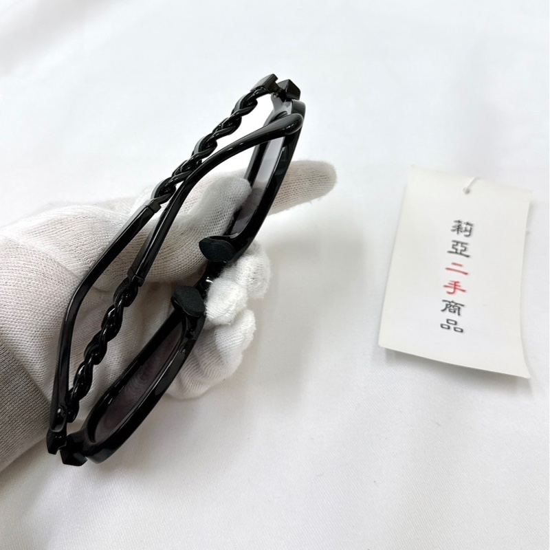 莉亞精品♡Chanel 皮穿鍊墨鏡 二手-5