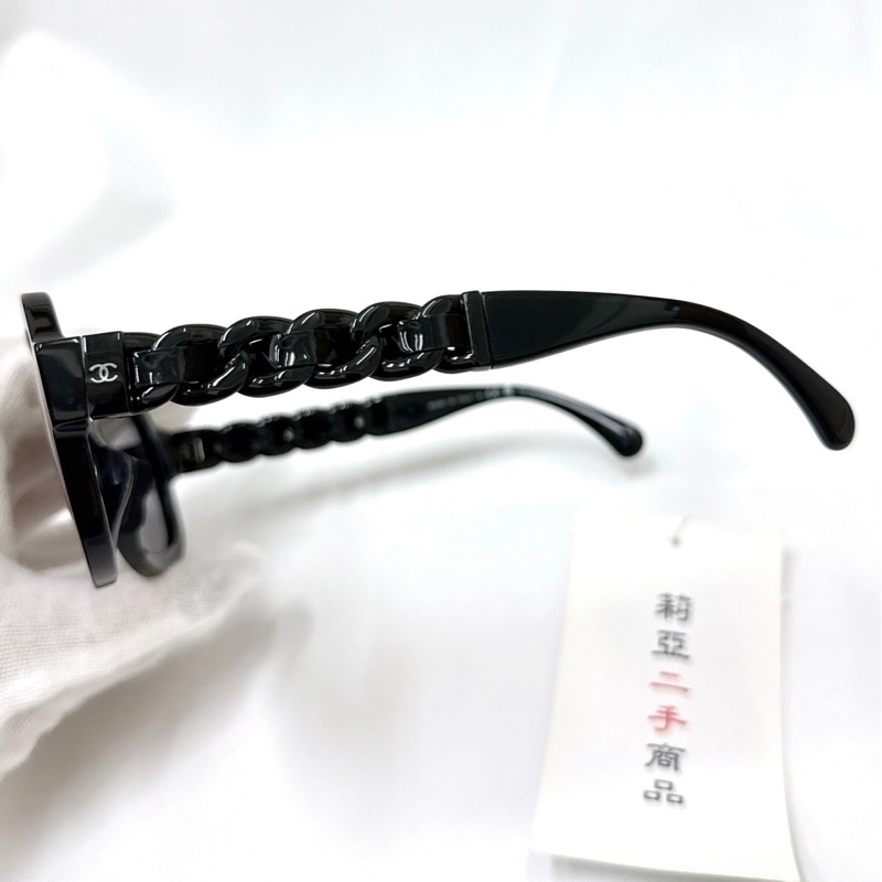莉亞精品♡Chanel 皮穿鍊墨鏡 二手-6