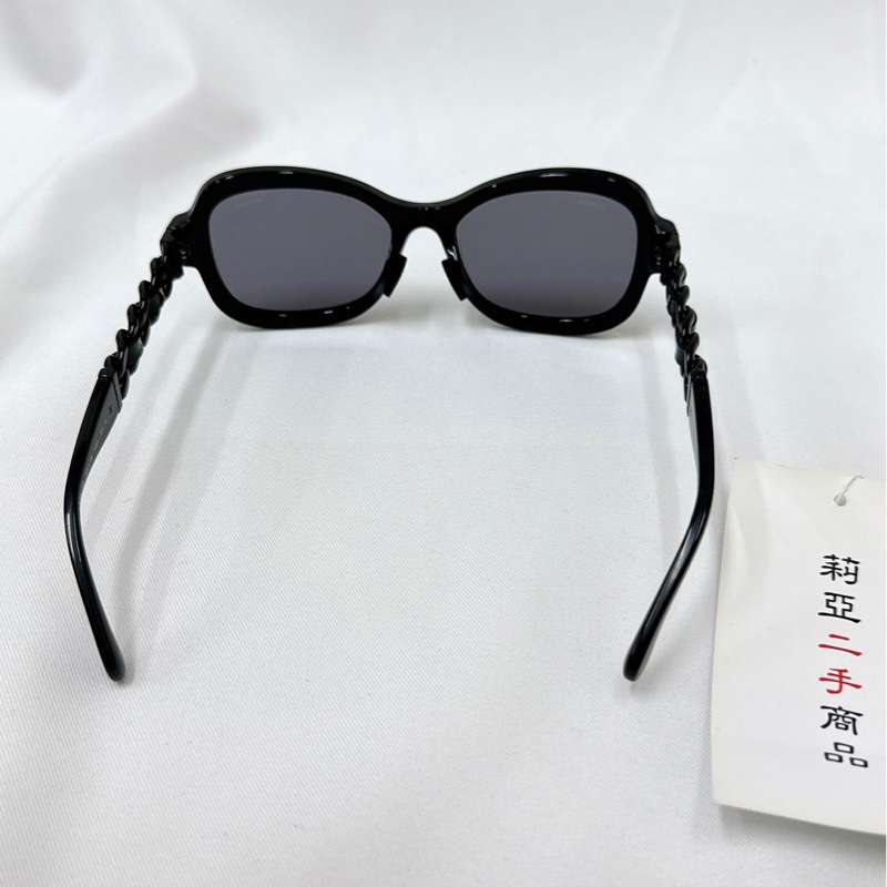 莉亞精品♡Chanel 皮穿鍊墨鏡 二手-8