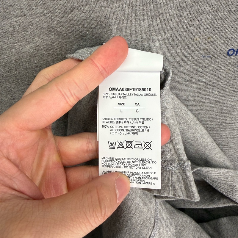 二手off white灰色短袖T恤-3