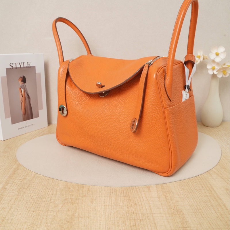 Hermes • Lindy 30 火焰橙銀釦 Togo皮-2