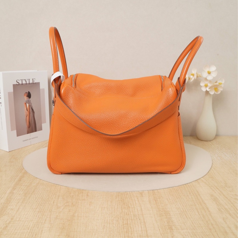 Hermes • Lindy 30 火焰橙銀釦 Togo皮-3