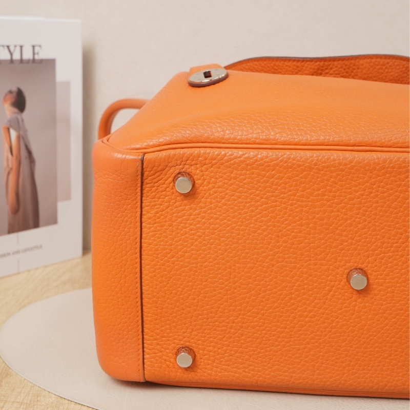 Hermes • Lindy 30 火焰橙銀釦 Togo皮-5