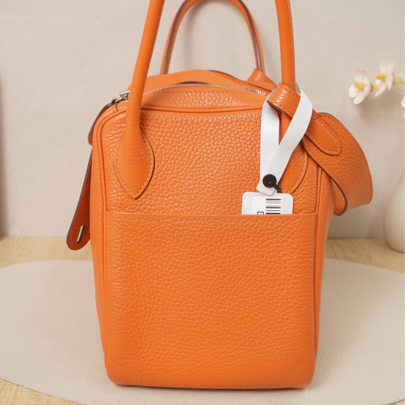 Hermes • Lindy 30 火焰橙銀釦 Togo皮-9