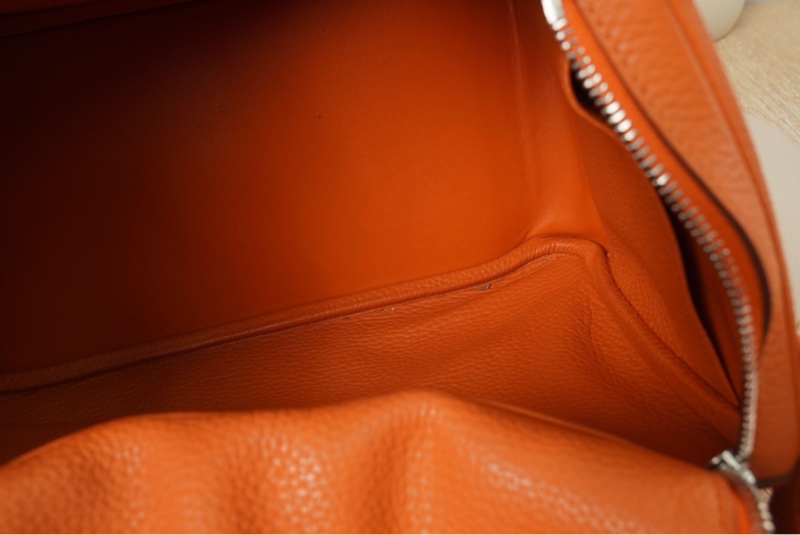 Hermes • Lindy 30 火焰橙銀釦 Togo皮-11