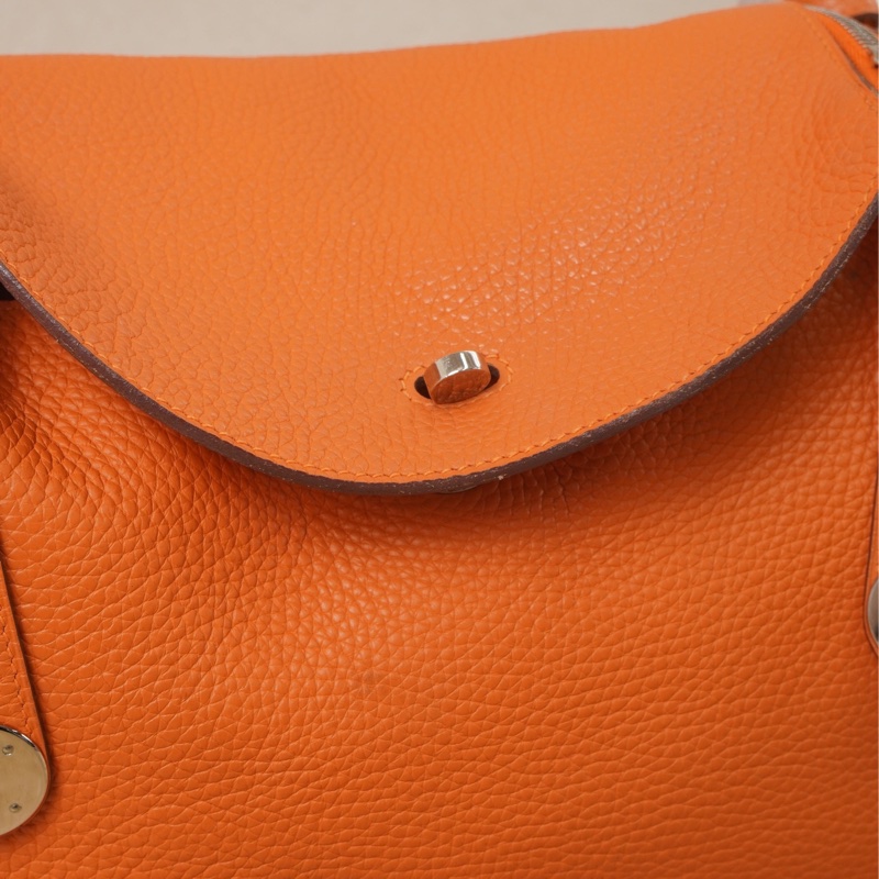 Hermes • Lindy 30 火焰橙銀釦 Togo皮-14