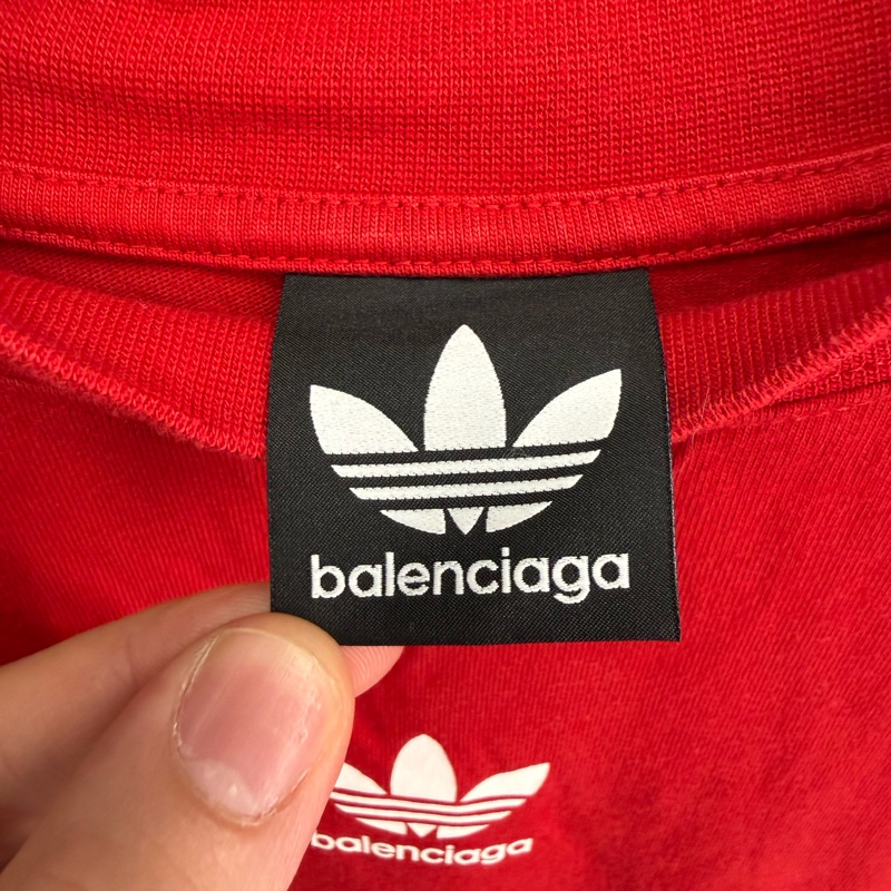 二手紅色Balenciaga x adidas聯名短袖T恤-2