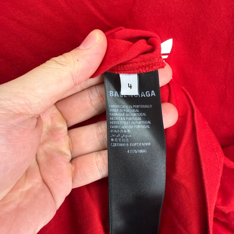 二手紅色Balenciaga x adidas聯名短袖T恤-3