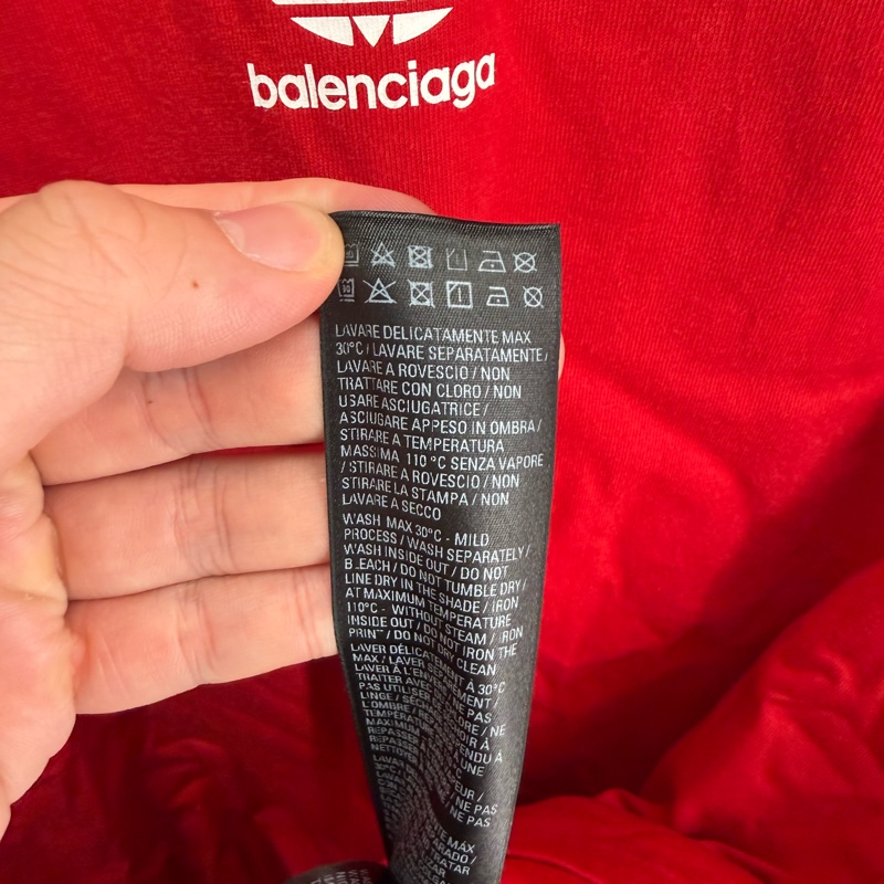 二手紅色Balenciaga x adidas聯名短袖T恤-4
