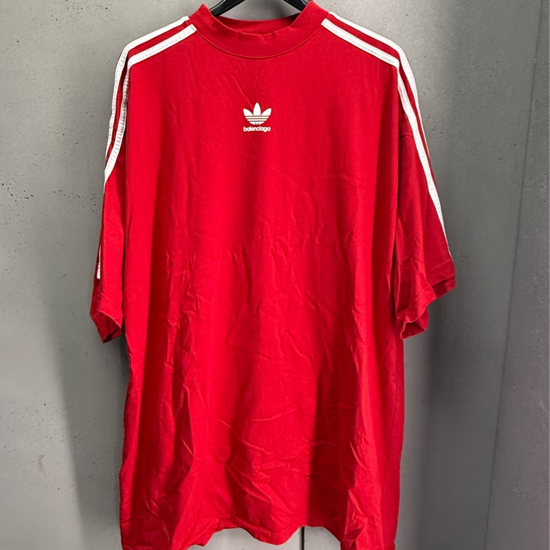 二手紅色Balenciaga x adidas聯名短袖T恤-5