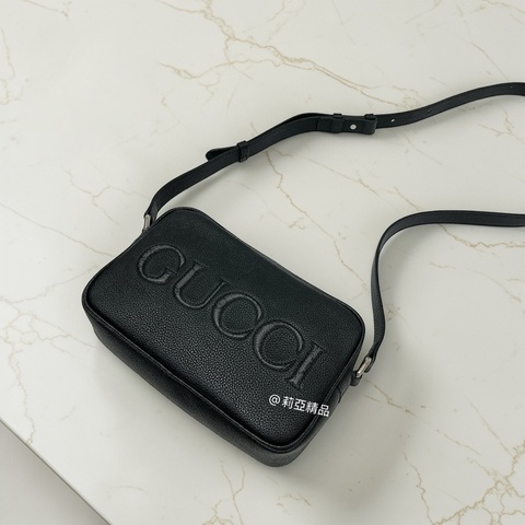 莉亞精品♡Gucci768391 黑logo相機包 二手