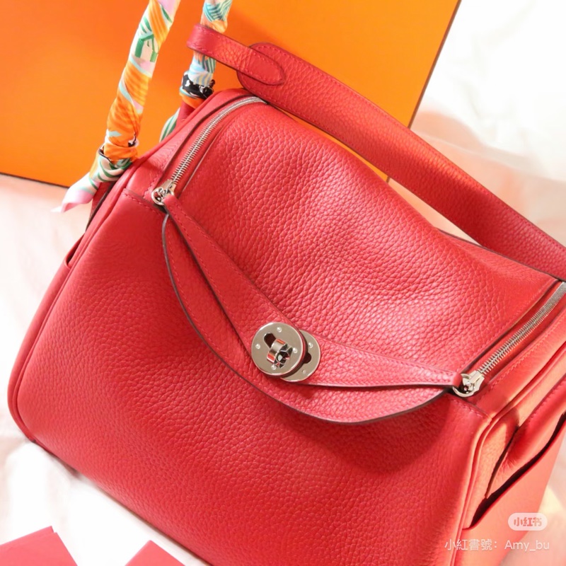 Hermes • Lindy 30 國旗紅銀釦 Tc皮-1