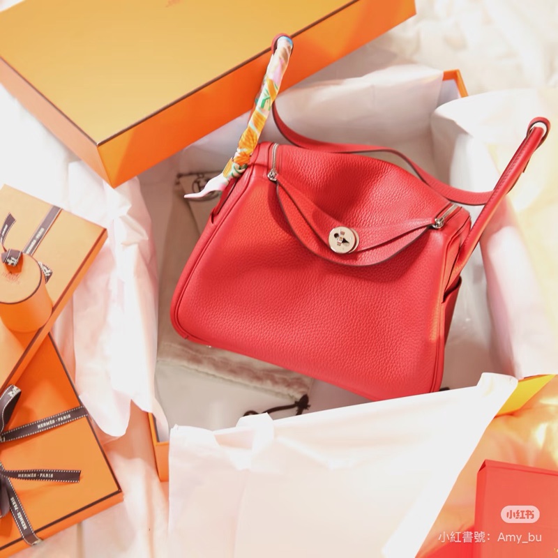 Hermes • Lindy 30 國旗紅銀釦 Tc皮-2