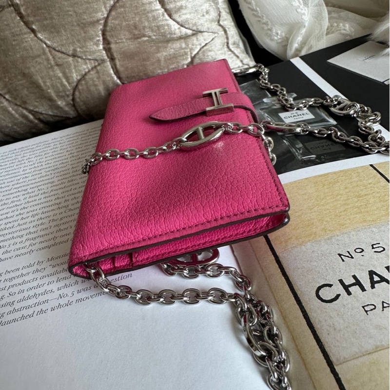 愛馬仕 包 皮夾 長銀包 Hermès Bearn 長夾 粉紅色-10