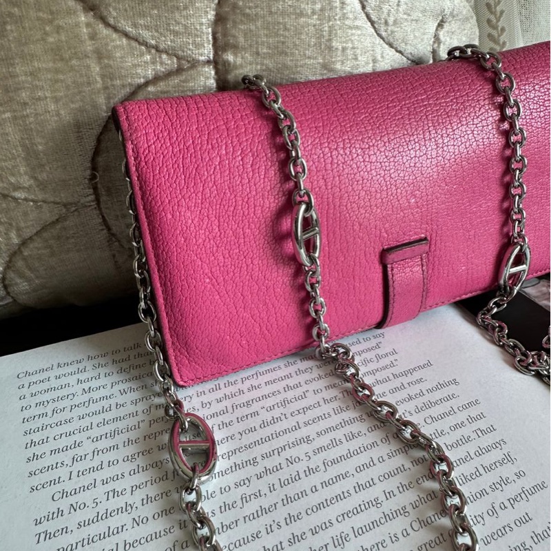 愛馬仕 包 皮夾 長銀包 Hermès Bearn 長夾 粉紅色-12