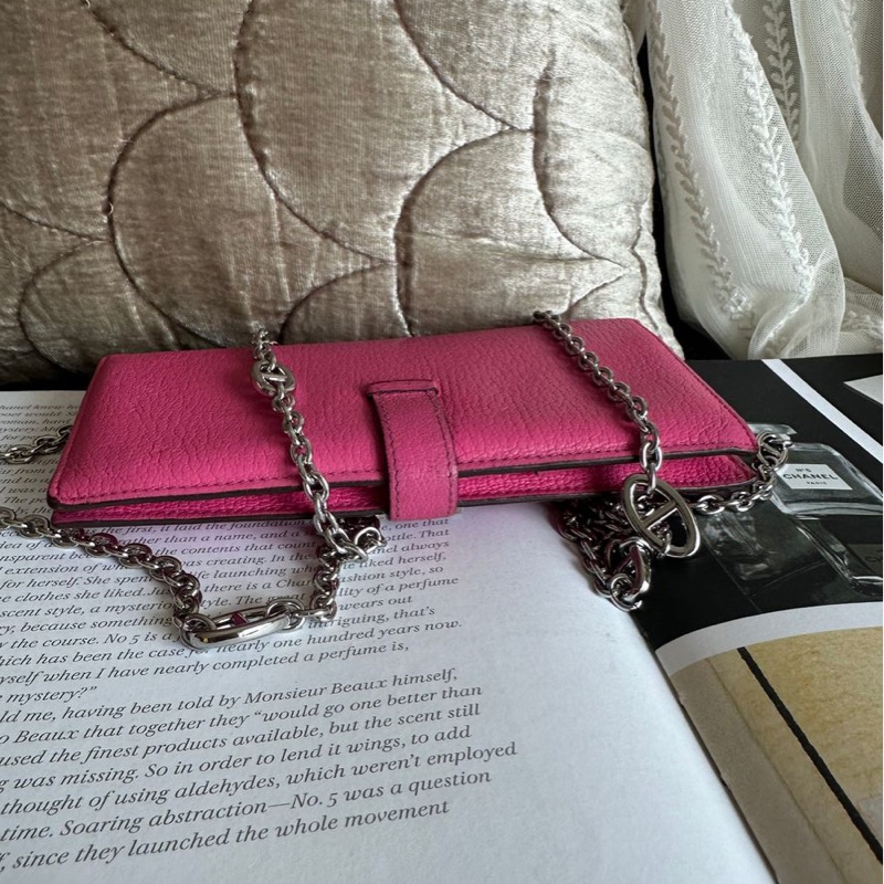 愛馬仕 包 皮夾 長銀包 Hermès Bearn 長夾 粉紅色-13