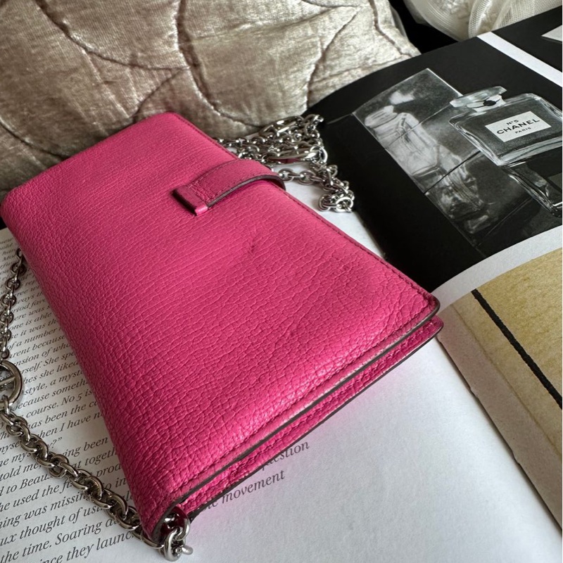 愛馬仕 包 皮夾 長銀包 Hermès Bearn 長夾 粉紅色-16