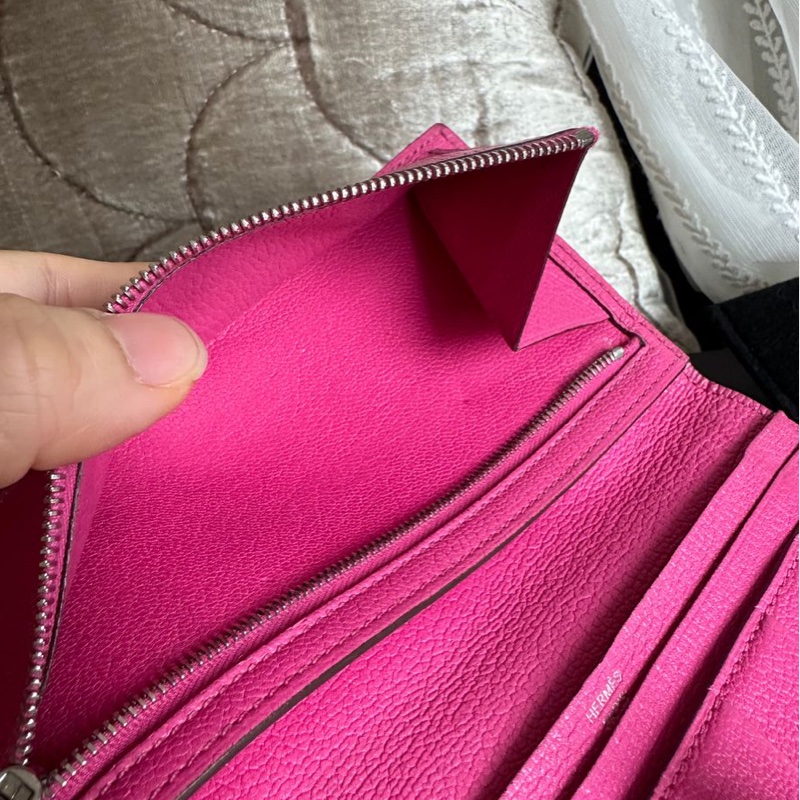愛馬仕 包 皮夾 長銀包 Hermès Bearn 長夾 粉紅色-22