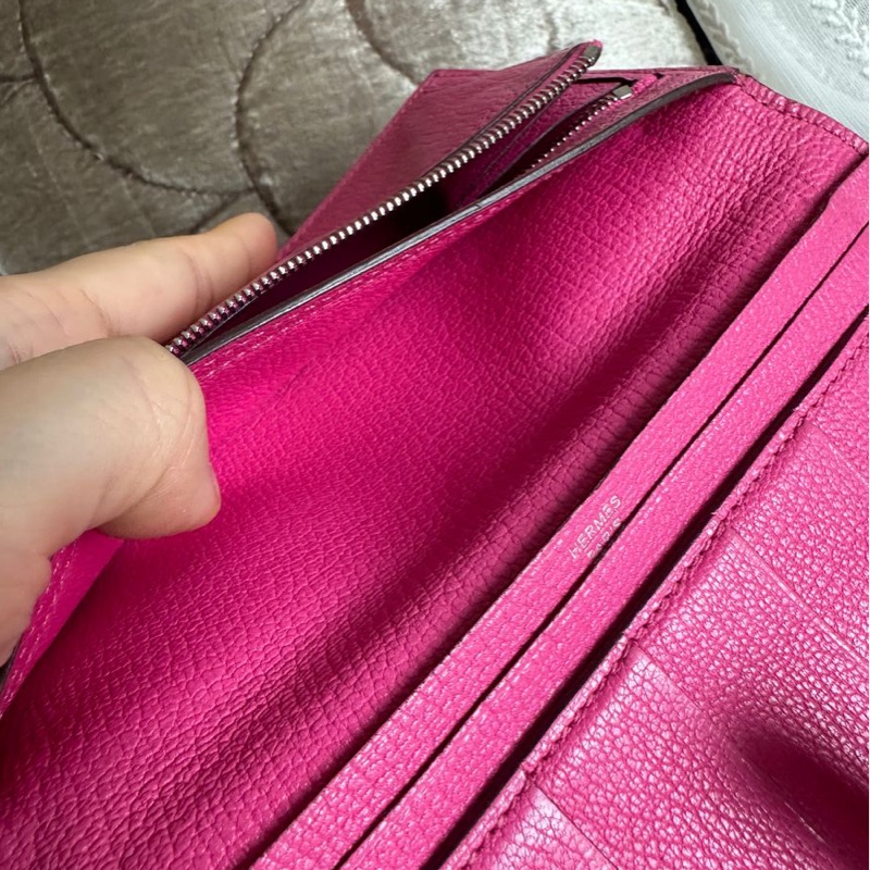 愛馬仕 包 皮夾 長銀包 Hermès Bearn 長夾 粉紅色-24