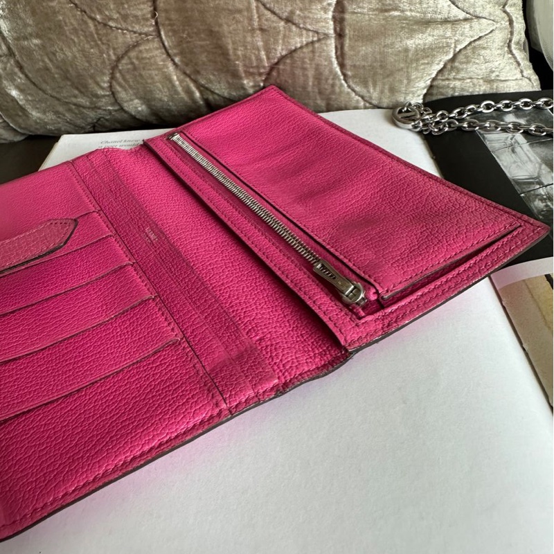 愛馬仕 包 皮夾 長銀包 Hermès Bearn 長夾 粉紅色-26