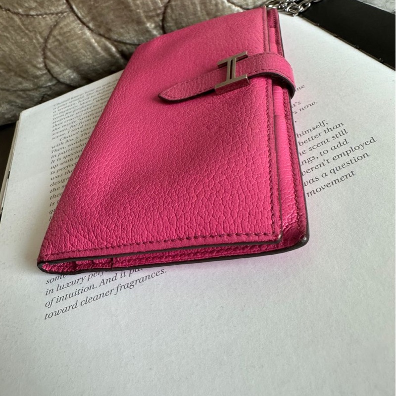 愛馬仕 包 皮夾 長銀包 Hermès Bearn 長夾 粉紅色-29