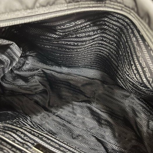 東區正精品㊣PRADA BT1738 黑色尼龍銀三角雙拉鍊口袋郵差包斜背包 RZ6330-12