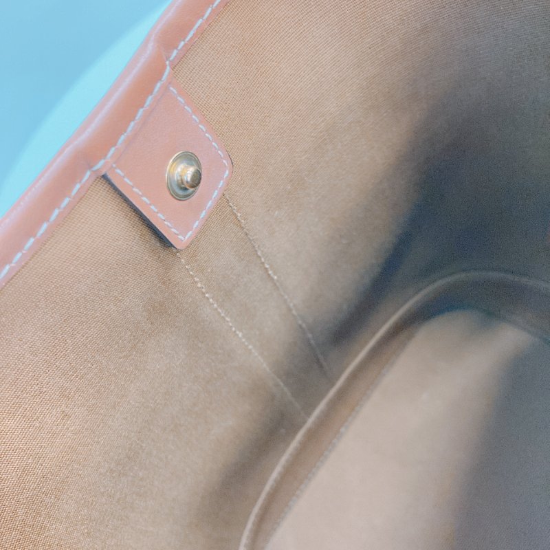 MS0592 Celine 思琳/塞琳 凱旋門 水桶包 斜背 單肩 可調節 硬帆布 牛皮 白色 金扣 Triomphe Bucket Small Calfskin and Canvas White x GHW-20