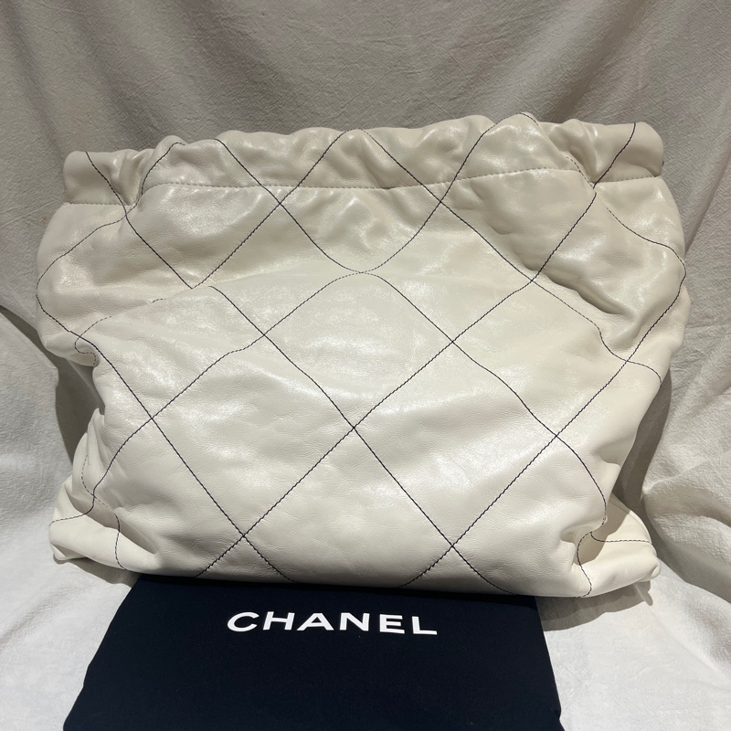 Chanel香奈兒霧面銀橫版22bag(垃圾袋)(小號)-2
