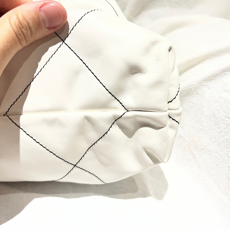 Chanel香奈兒霧面銀橫版22bag(垃圾袋)(小號)-8