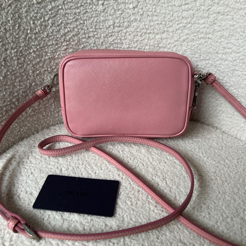 98新Prada普拉達蝴蝶結包 mini淺粉色小斜挎 尺寸:15*10*5cm 。-1