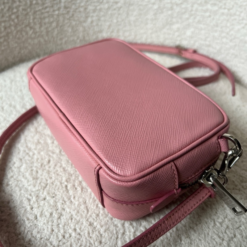 98新Prada普拉達蝴蝶結包 mini淺粉色小斜挎 尺寸:15*10*5cm 。-3