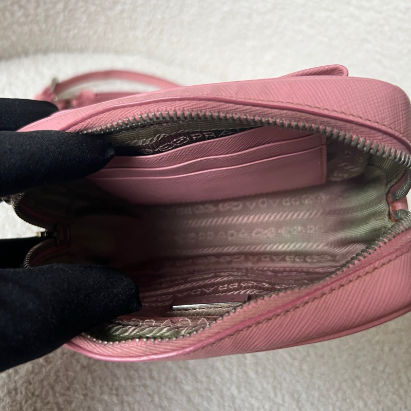 98新Prada普拉達蝴蝶結包 mini淺粉色小斜挎 尺寸:15*10*5cm 。-6