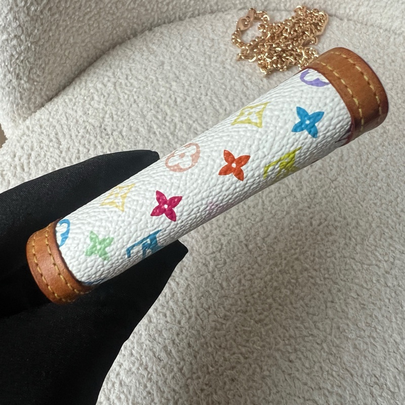 98新LV 村上隆絕版白三彩 卡包零錢包 可配鏈斜挎woc 無附件-7