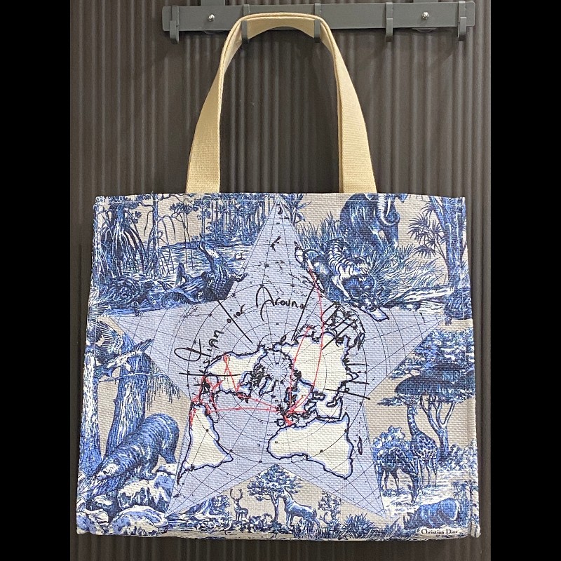 Christian Dior 地圖×星星×動物 托特包 手提包 大尺寸-0