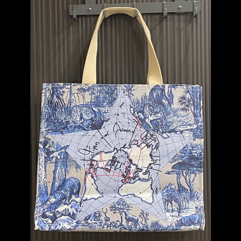 Christian Dior 地圖×星星×動物 托特包 手提包 大尺寸-1