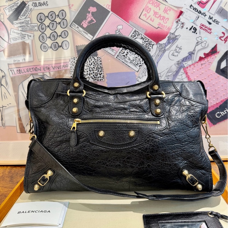 Balenciaga巴黎世家 The City中號機車包 尺寸約38 24 13-1