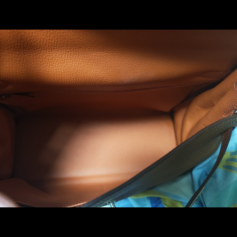 Hermes Kelly 35 金棕銀扣 稀有同色線材-9