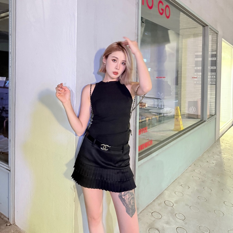 CHANEL 香奈兒 Logo牛皮 皮帶 女款 黑色 寬3CM-3