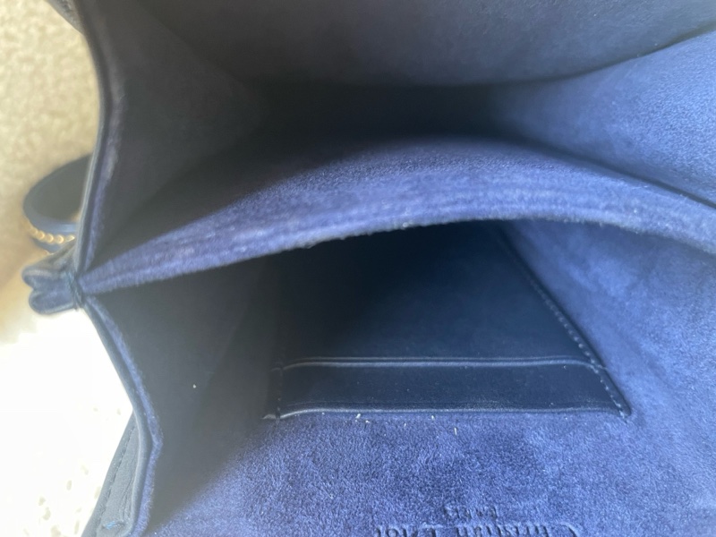 99新Dior迪奧 diorama小號竪版深藍色鉚釘盾牌包 相機包 尺寸16×11×9cm-8