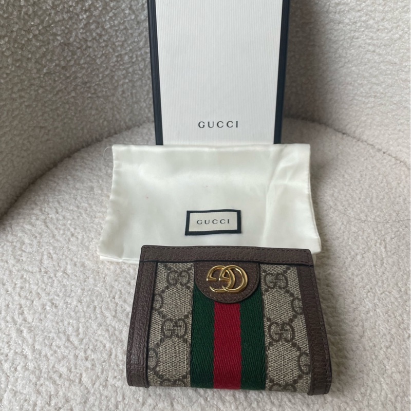 99新 GUCCI古馳 Ophidia老花Logo錢包卡包 尺寸11×8×3-0