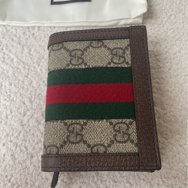 99新 GUCCI古馳 Ophidia老花Logo錢包卡包 尺寸11×8×3-1