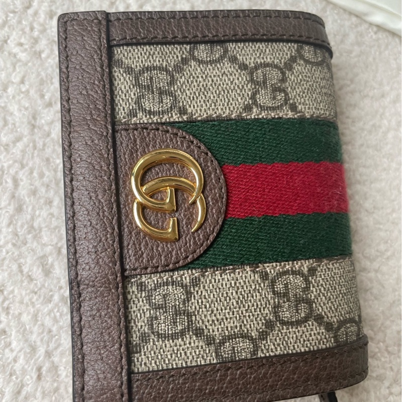 99新 GUCCI古馳 Ophidia老花Logo錢包卡包 尺寸11×8×3-4
